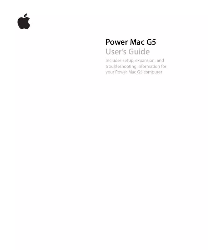 Mode d'emploi APPLE POWER MAC G5