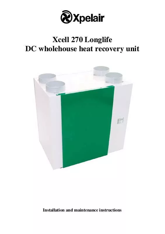 Mode d'emploi APPLIED ENERGY XCELL 270 LONGLIFE DC