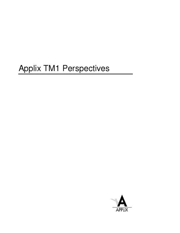 Mode d'emploi APPLIX TM1 PERSPECTIVES 2.6