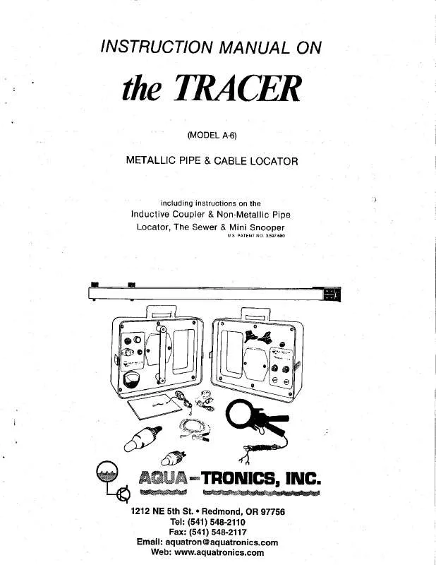 Mode d'emploi AQUA-TRONICS THE TRACER A-6