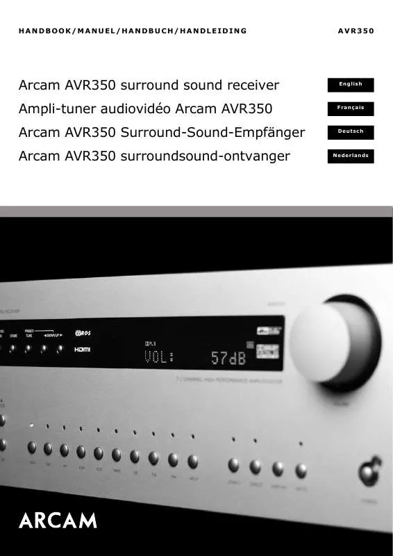 Mode d'emploi ARCAM AVR350