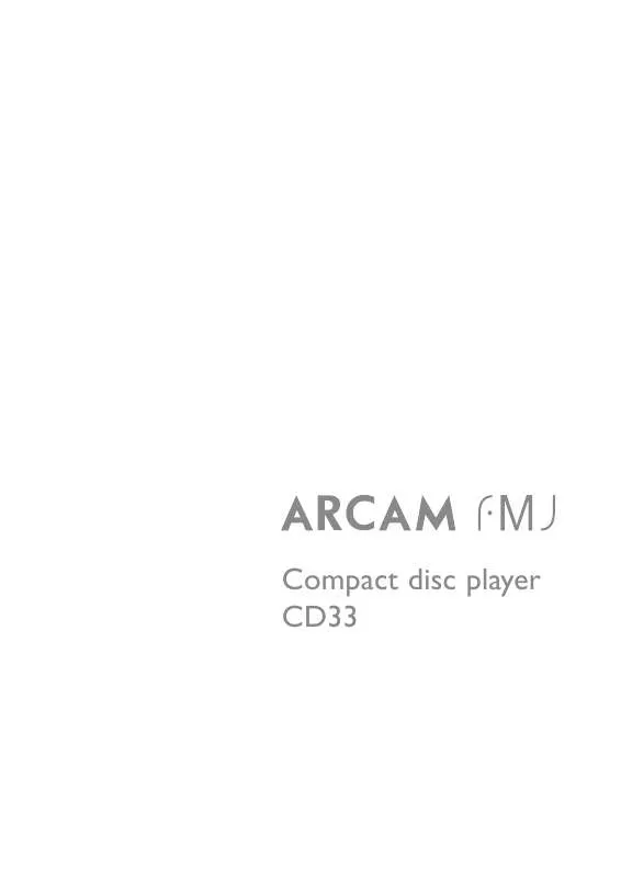 Mode d'emploi ARCAM CD33