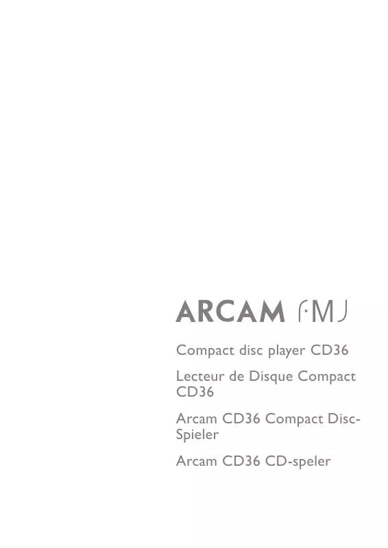 Mode d'emploi ARCAM CD36