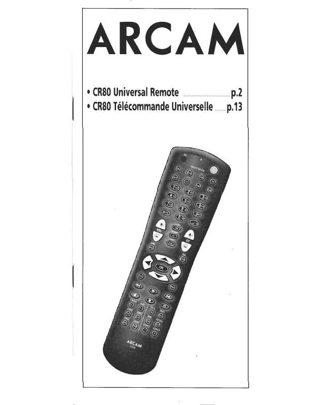 Mode d'emploi ARCAM CR80