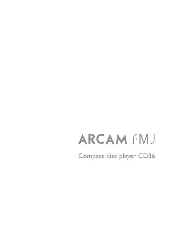 Mode d'emploi ARCAM FMJ CD36