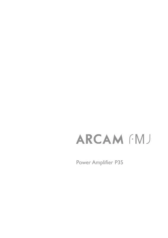 Mode d'emploi ARCAM FMJ P35