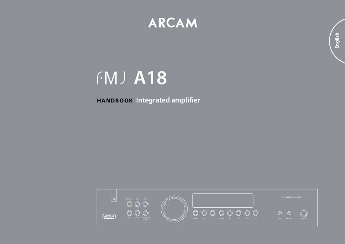 Mode d'emploi ARCAM FMJ A18