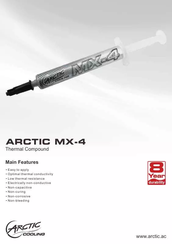 Mode d'emploi ARCTIC COOLING ARCTIC MX-4