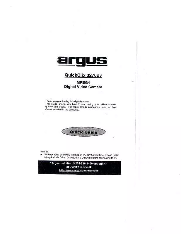 Mode d'emploi ARGUS QC-3270DV