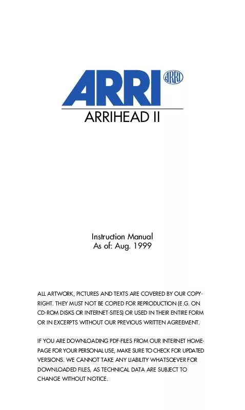 Mode d'emploi ARRI ARRIHEAD II