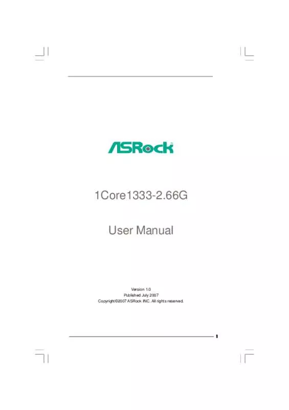 Mode d'emploi ASROCK 1CORE1333-2.66G