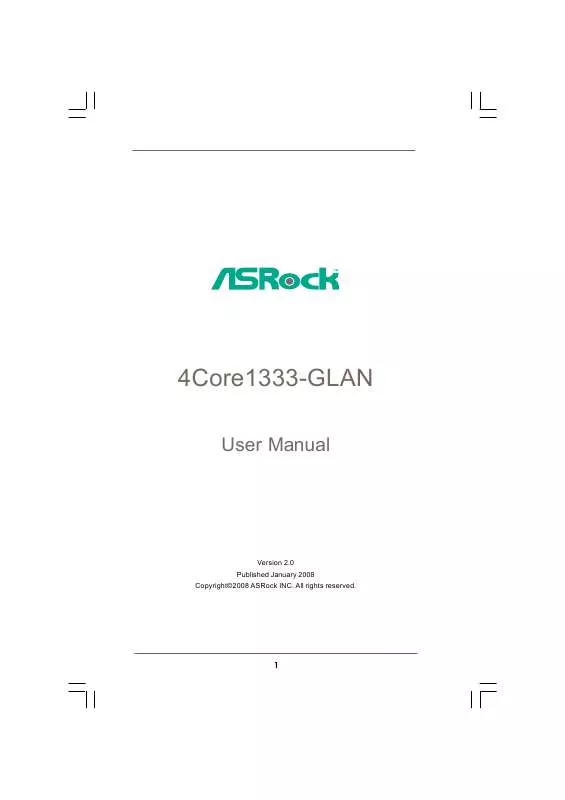 Mode d'emploi ASROCK 4CORE1333-GLAN R2.0