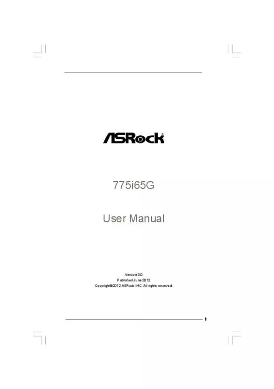 Mode d'emploi ASROCK 775I65G R3.0