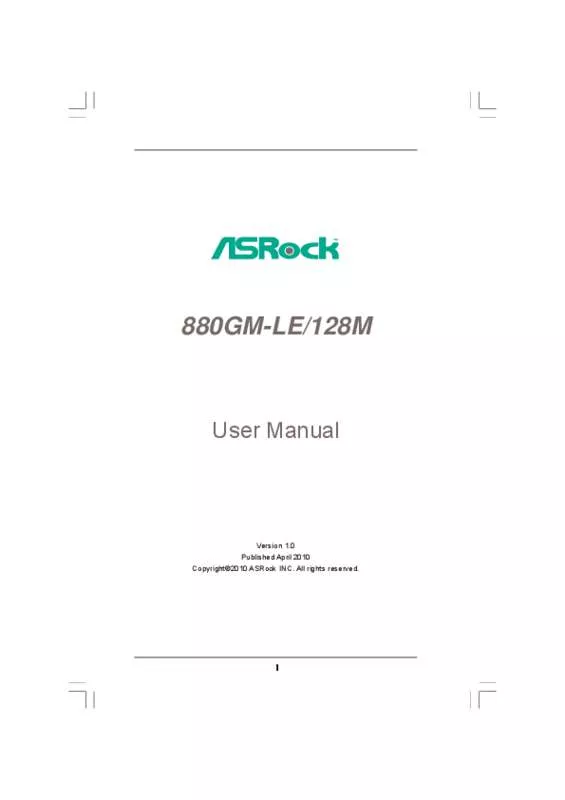Mode d'emploi ASROCK 880GM-LE128M