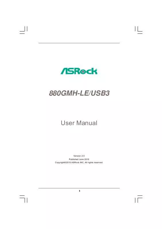 Mode d'emploi ASROCK 880GMH-LE/USB3