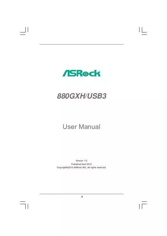 Mode d'emploi ASROCK 880GXH/USB3