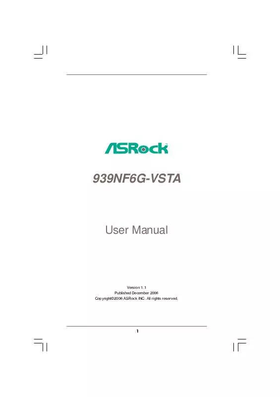 Mode d'emploi ASROCK 939NF6G-VSTA