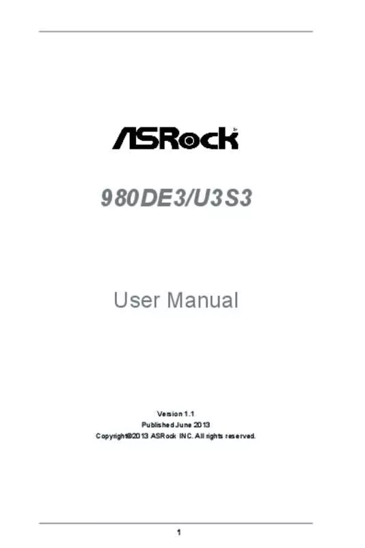 Mode d'emploi ASROCK 980DE3-U3S3