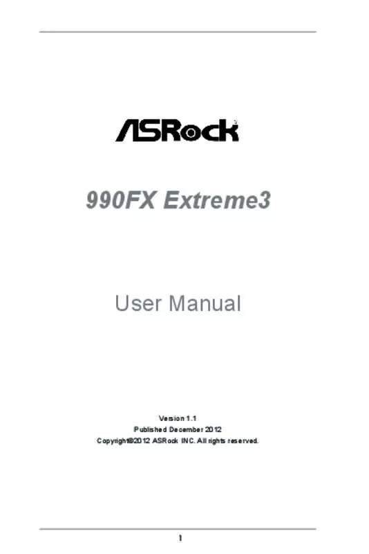 Mode d'emploi ASROCK 990FX EXTREME3