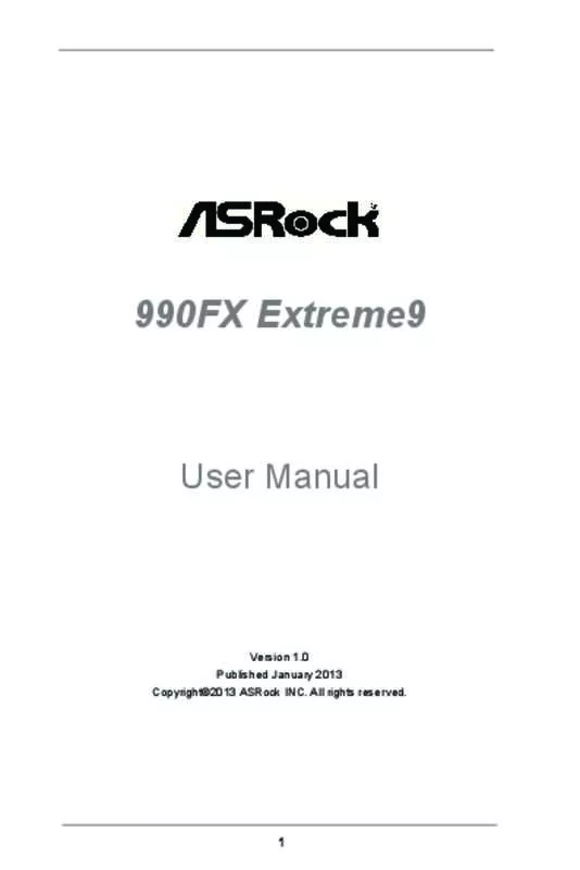 Mode d'emploi ASROCK 990FX EXTREME9