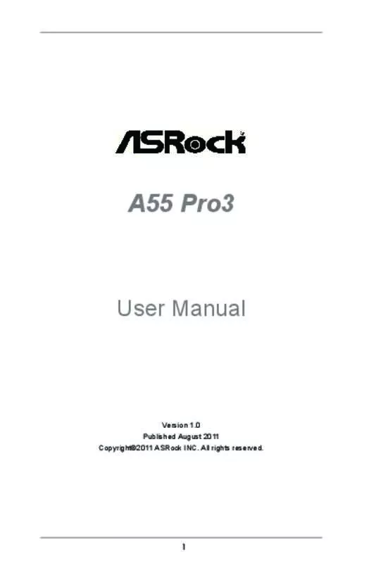 Mode d'emploi ASROCK A55 PRO3