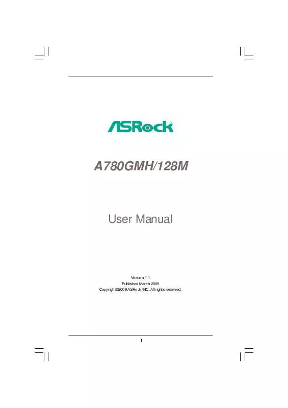 Mode d'emploi ASROCK A780GMH 128M