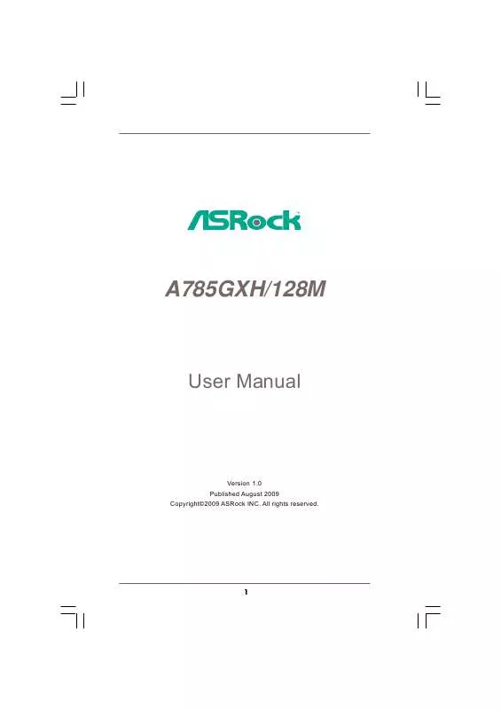 Mode d'emploi ASROCK A785GXH 128M