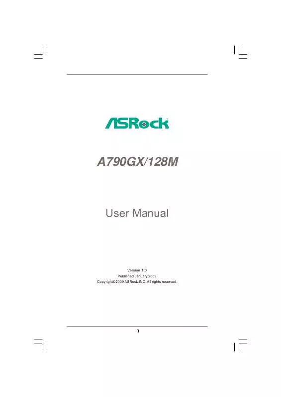 Mode d'emploi ASROCK A790GX 128M