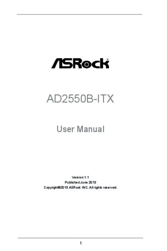 Mode d'emploi ASROCK AD2550B-ITX