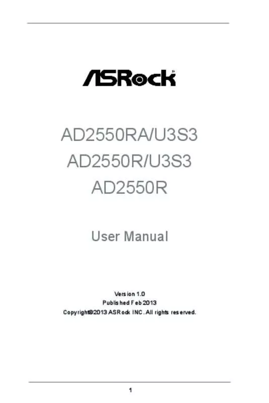 Mode d'emploi ASROCK AD2550RU3S3