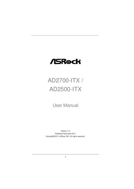 Mode d'emploi ASROCK AD2700-ITX