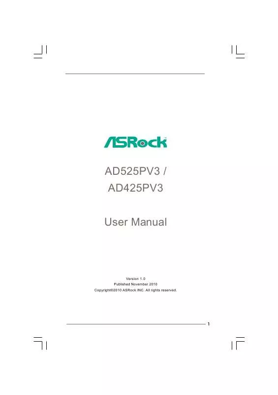 Mode d'emploi ASROCK AD525PV3