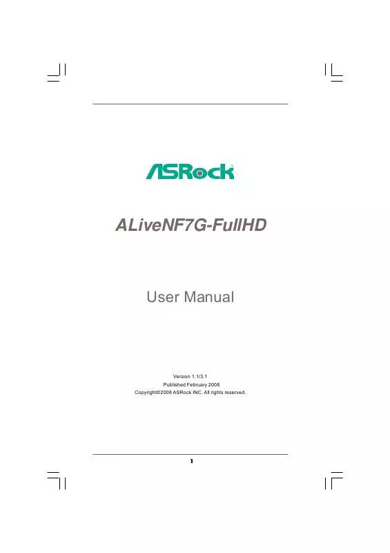 Mode d'emploi ASROCK ALIVENF7G-FULLHD R3.0