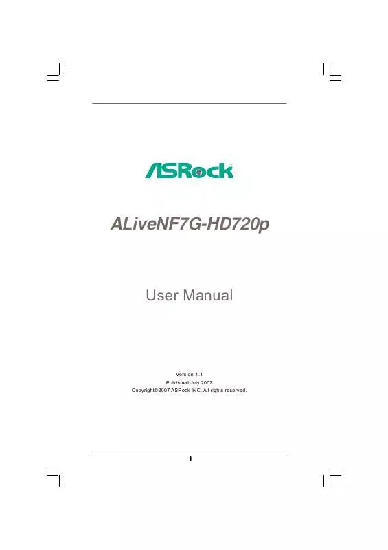 Mode d'emploi ASROCK ALIVENF7G-HD720P R1.0