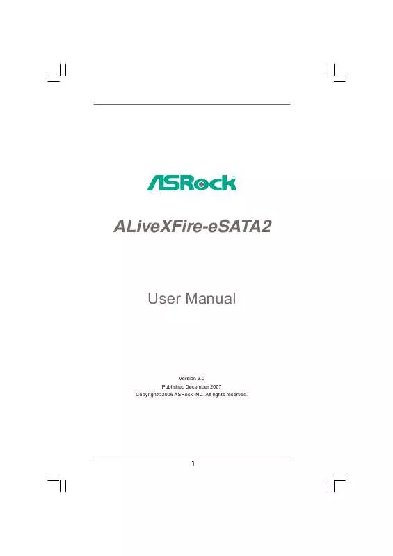Mode d'emploi ASROCK ALIVEXFIRE-ESATA2 R3.0