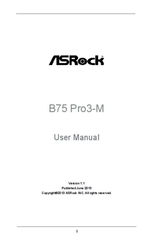 Mode d'emploi ASROCK B75 PRO3-M
