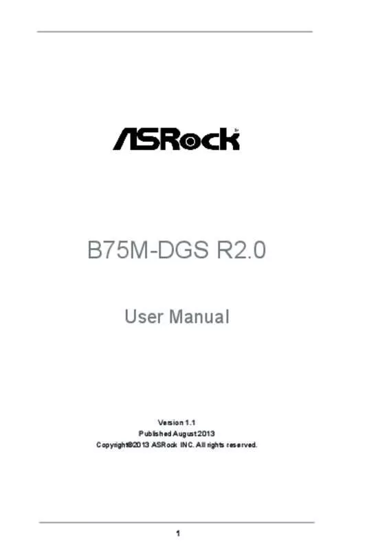 Mode d'emploi ASROCK B75M-DGS R2