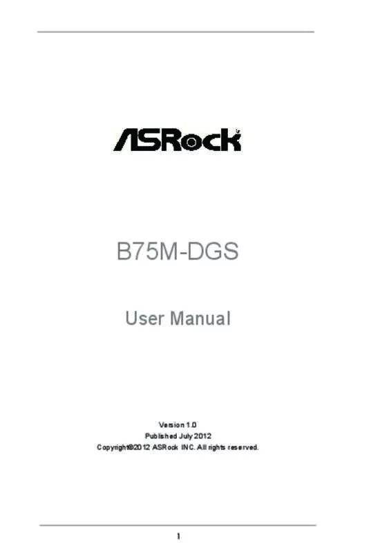 Mode d'emploi ASROCK B75M-DGS