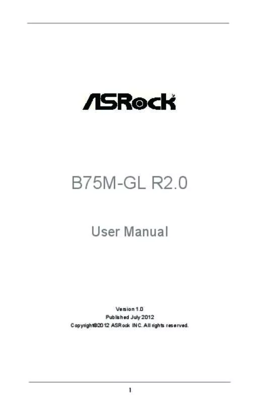 Mode d'emploi ASROCK B75M-GL R2.0