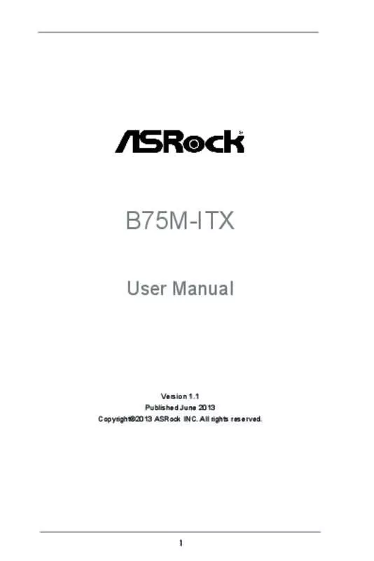 Mode d'emploi ASROCK B75M-ITX