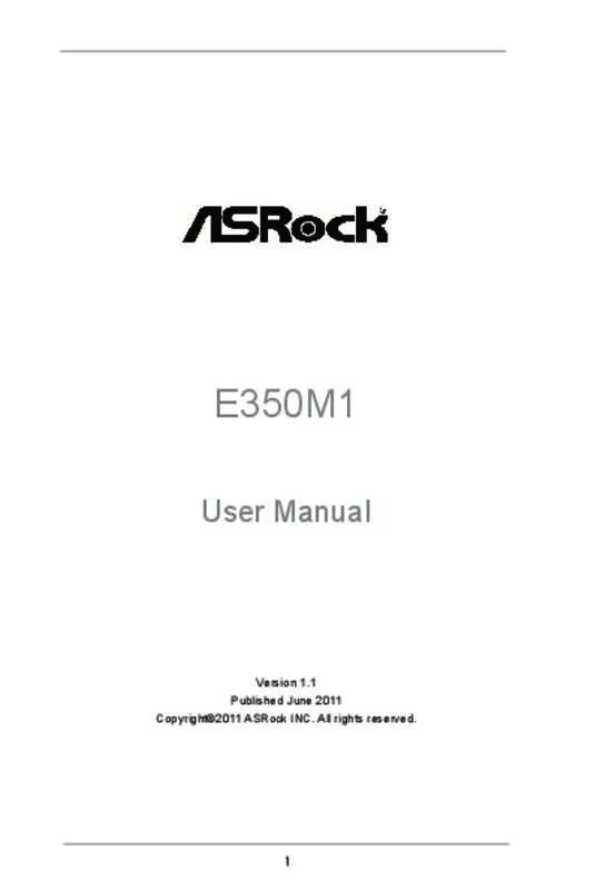 Mode d'emploi ASROCK E350M1