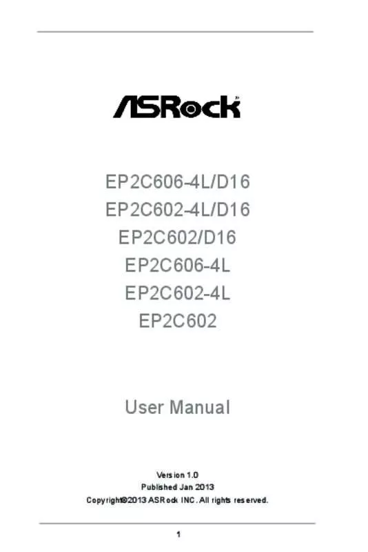 Mode d'emploi ASROCK EP2C602D16