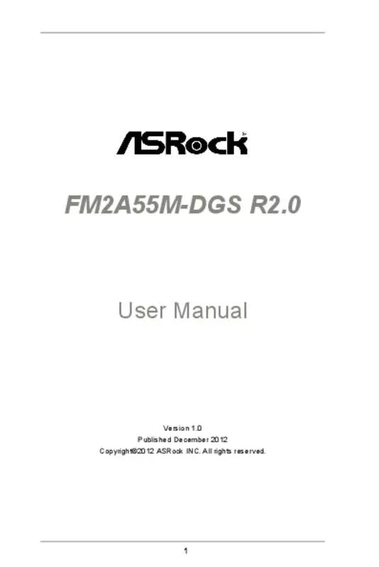 Mode d'emploi ASROCK FM2A55M-DGS R2.0