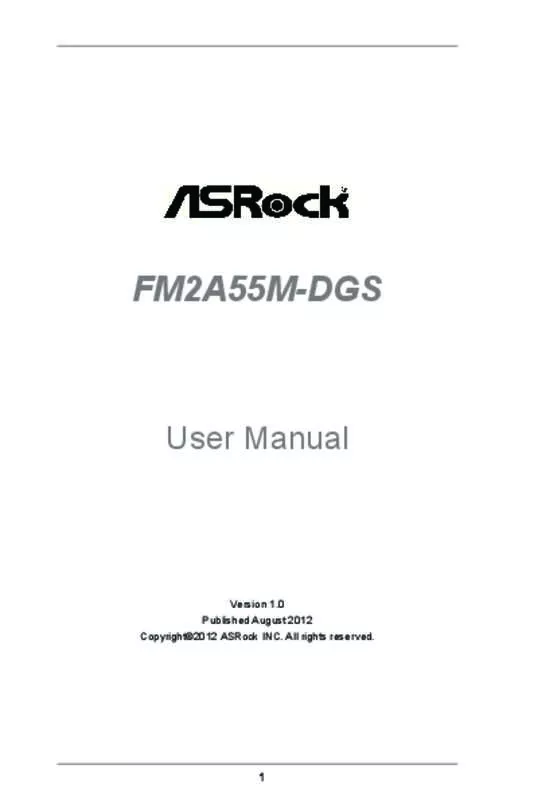 Mode d'emploi ASROCK FM2A55M-DGS