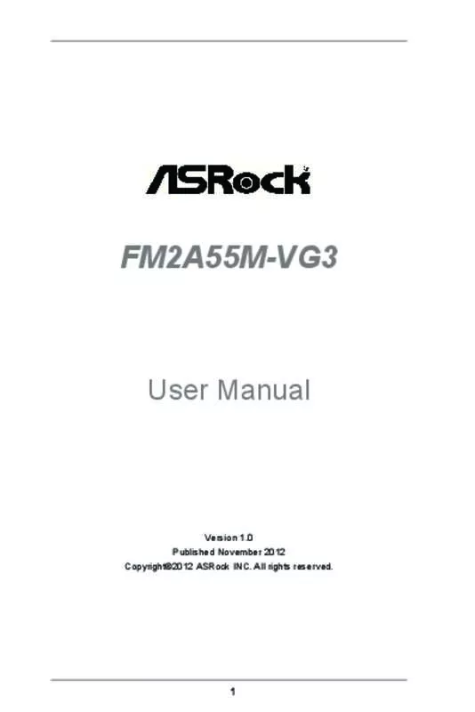 Mode d'emploi ASROCK FM2A55M-VG3