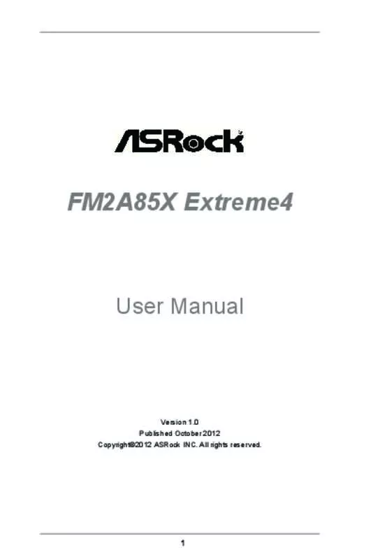 Mode d'emploi ASROCK FM2A85X EXTREME4