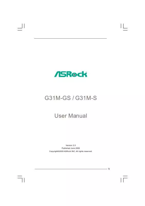 Mode d'emploi ASROCK G31M-S R2.0