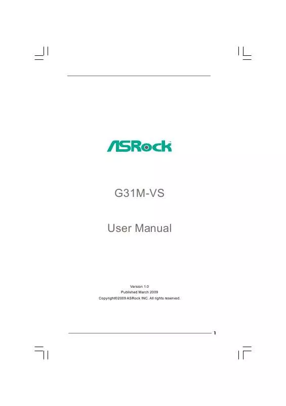 Mode d'emploi ASROCK G31M-VS