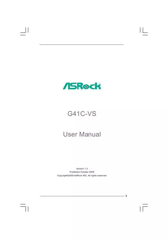 Mode d'emploi ASROCK G41C-VS