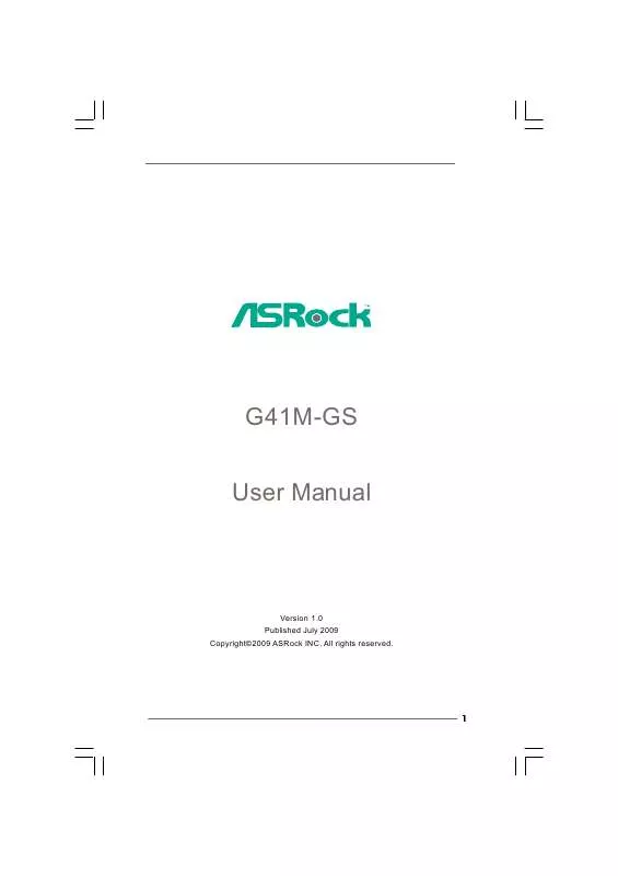 Mode d'emploi ASROCK G41M-GS